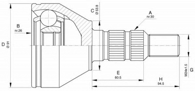 OPEN PARTS cvj564110 -  Шарнирный комплект, приводной вал